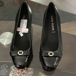 Anne Klein Black Patent Flats